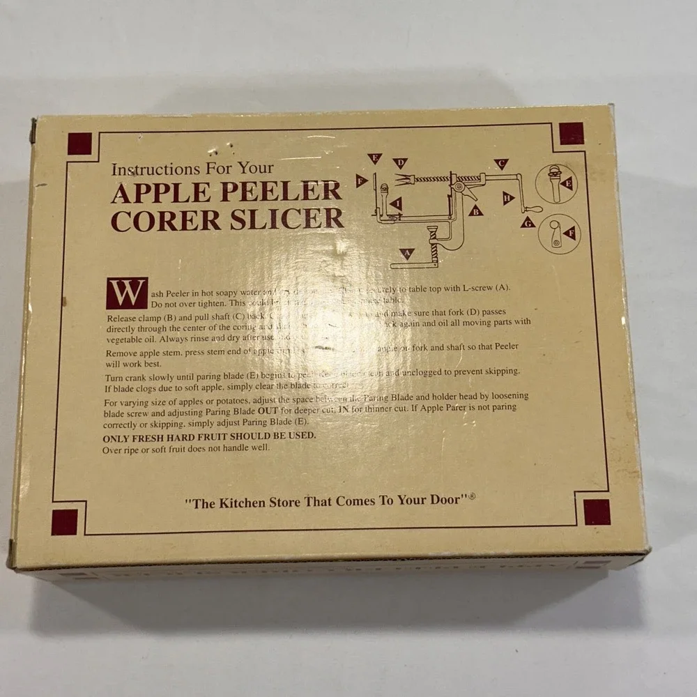 Pampered Chef Apple Peeler Corer Slicer Kitchen Tool Silver Red‎ | Cottagecore